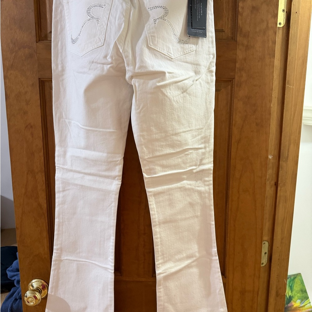 Rock & Republic White Rhinestone Pocket Jeans